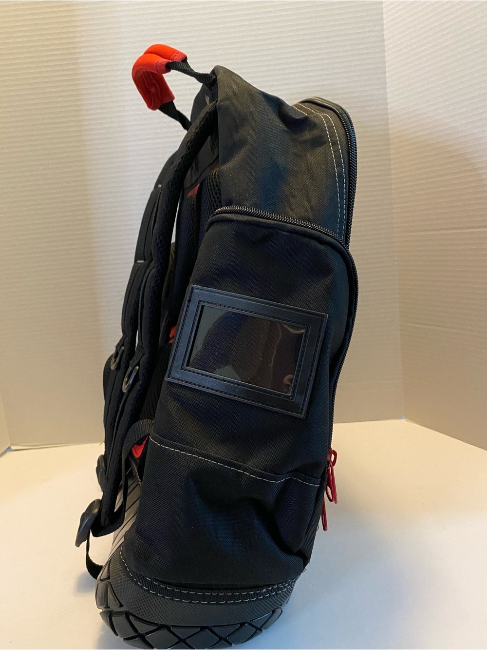 Husky Tool Backpack Heavy Duty Rubber Bottom Storage Bag Cushion Back Red Black - Picture 3 of 16